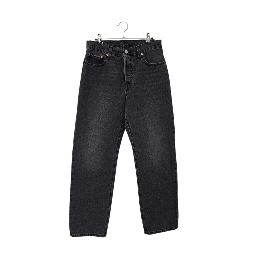Levi's 501 Premium Jeans Womens 28x30‎ Washed Black Straight Leg